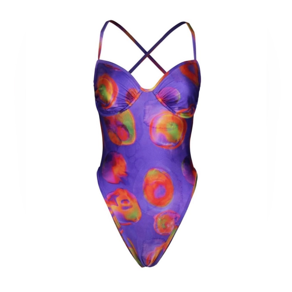 LaMariette Selena Gomez Purple Swimsuit